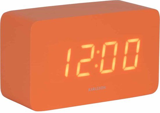 Karlsson Spry Tube Alarm Clock - Orange - 10x4.3x5.9cm - Modern