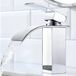 Ibenzoa® Robinet cascade élégant et fonctionnel pour la salle de bain avec finition chromée et clapet vitrocéramique