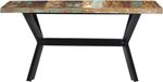 vidaXL Eettafel - 140x70 cm - Massief Hout - Industrieel - Groen