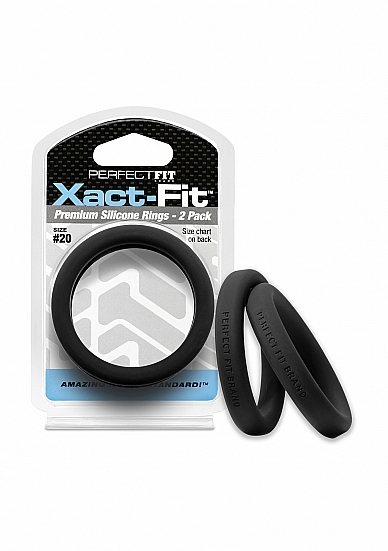 PerfectFitBrand #20 Xact-Fit Cockring 2-Pack - Black