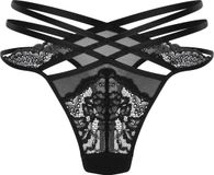 Hunkemöller Dames Lingerie String Janine - Zwart - maat S