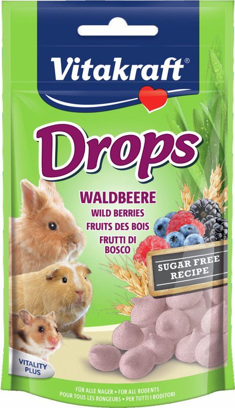 Vitakraft Dwergkonijndrops - Bosvruchten - Konijnensnoepjes - 75 g