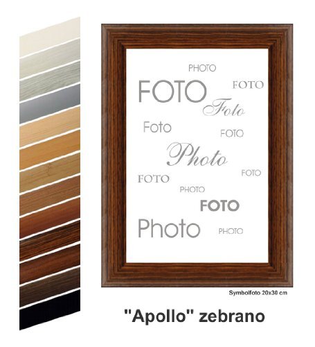 Rahmen nach Maß U1003202000 fotolijst MDF"Apollo" zebrano decor, compleet met normaal glas, 20 x 20 cm