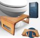 Markenlos Shenzhen Haorui Industrial Technology Co., Ltd. Inklapbare bamboe toiletkruk voor juiste houding - volwassenen en kinderen - badkamerkruk - cognac bruin