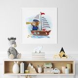Lumalea Affiche carrée Enfants - Ourson Marin 60x60 cm