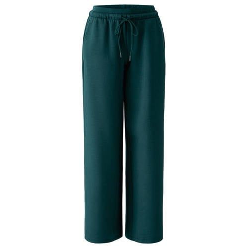 Miss Lagotte donkergroen regular waist wide leg broek