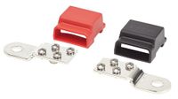 Blue Sea Systems 2340 Batterij Terminal Mount Tin-plated Koperen BusBars, Positief en Negatief met 4 x 10-24 inch RVS Schroeven, 32V, 100A, Rood/Zwart