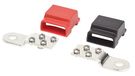 Blue Sea Systems 2340 Batterij Terminal Mount Tin-plated Koperen BusBars, Positief en Negatief met 4 x 10-24 inch RVS Schroeven, 32V, 100A, Rood/Zwart