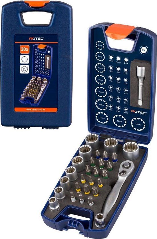 Rotec 30-dlg. OPTI-Bitset (PH, PZ, Torx en inbus + doppen) - 8717832126212