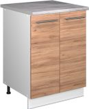 Vicco Wastafelkast Fame-Line, Goudkleurig Eiken/Wit, 60 cm