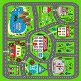 Homemania Tapijt met opdruk "Smurfs Town" voor kinderen, huisdecoratie, antislip, voor woonkamer, slaapkamer, meerkleurig, van polyester, katoen, 120 x 180 cm