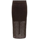 ONLY CARMAKOMA gebloemde midi rok Plus Size - donkerbruin