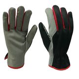 Xclou Universele werkhandschoenen zwart/grijs/rood, nylon, maat 8