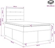 vidaXL Boxspringbed met matras, Crèmekleurig, 120 x 190 cm, Stof
