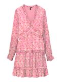 VERO MODA VMSMILLA LS FRILL SHORT DRESS WVN TLL Dames Mini jurken XS/T Polyester Rose Shadow Print Lente/Zomer 2026