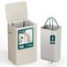 VOUNOT® Wasmand, 90 l, rechthoekig, met deksel, afneembare zak, zelfverstelbaar, met handgrepen, wasmand voor badkamer, slaapkamer en bijkeuken, beige
