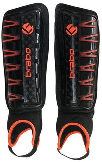 Brabo F4 Scheenbeschermer Kinderen - Zwart/Oranje - XXXS - Hockey