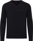 Tommy Hilfiger Essential Katoenen V-Hals Trui - Zwart - XL
