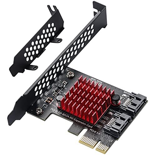 MZHOU 2 SATA-Uitbreidingskaart, PCI-E 3.0 GEN3 JMICRON + JMB582-chip, 6 Gbit/s-Uitbreidingsadapterkaarten met Low-Profile Beugel