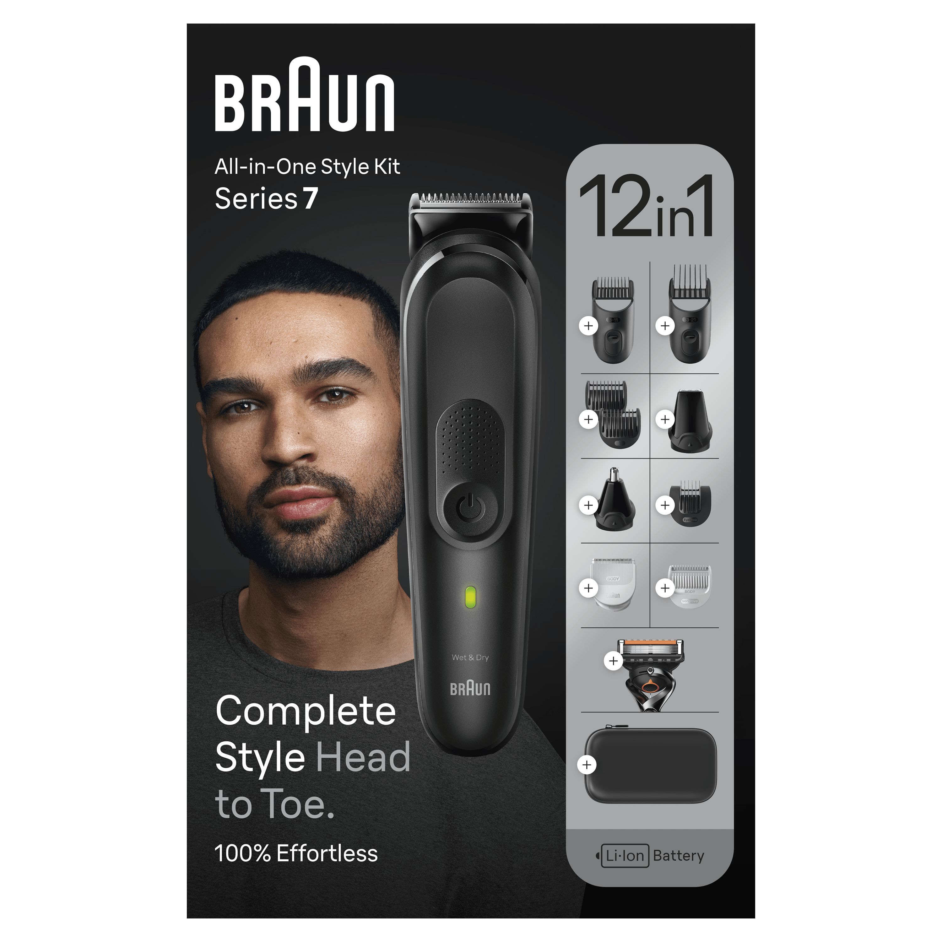 Braun All-In-One Style Kit Series 7 MGK7460 - 12-in-1 Multigroomer for Beard, Head, Body & More