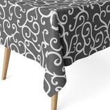 ECOMMERC3 Vlekafstotend tafelkleed voor rechthoekige tafel, afmeting 260 x 140 cm, vuilafstotend tafelkleed, extra zacht en waterdicht, grijs