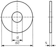 TOOLCRAFT Onderlegringen 6.4 mm 18 mm RVS A2 100 stuk(s)