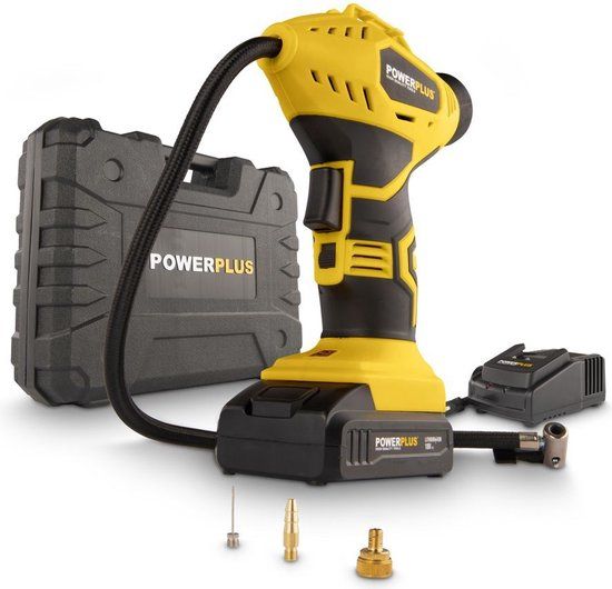 Powerplus POWX1700 Accu Compressor - 18V - 8 bar - Incl. 1 x 1,5Ah Accu, lader, koffer en accessoires