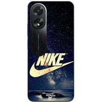 Nike Hoesje Oppo A58 nike logo goud sterrenhemel Maniacase