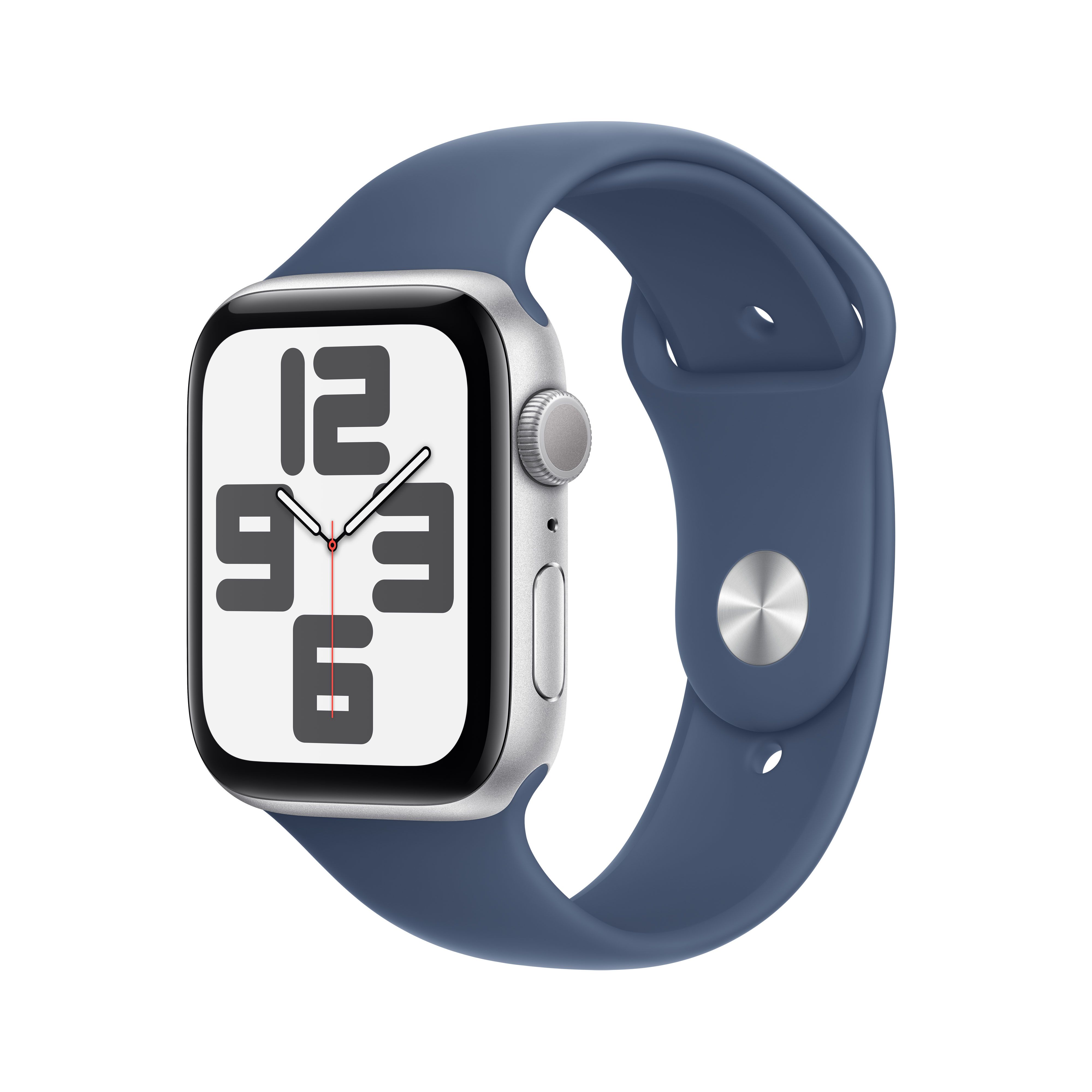 Apple Watch SE 2024 44mm Silver Aluminium Case with Denim Sport Band - S/M