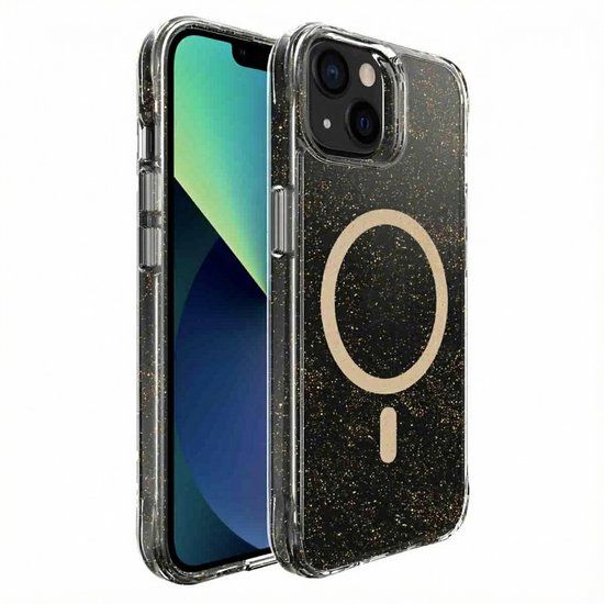 imoshion Hoesje - Geschikt voor Apple iPhone 13 - Glitter Backcover geschikt voor MagSafe 2.0 - Goud