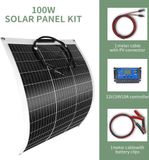 panneau solaire 100W, 24% d'efficacité, conception flexible, 1 set de 100W
