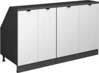 Vicco Rion Kastenset voor schuine wand – 140 cm Set van 2 kastrompen 60 cm diepte Witte golf