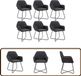 vidaXL Eetkamerstoelen 6 stuks stof zwart