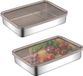 Ibenzoa® Duplex Roestvrij Stalen Stapelbare Vershouddozen – 2 Stuks voor Vlees en Kaas