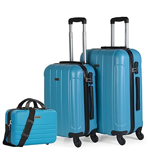 ITACA - Grote reistas XL stijve trolley met 4 wielen 73 cm ABS - Turquoise