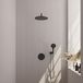 Brauer Black Carving Thermostatische Regendoucheset Inbouw - Hoofddouche 30 cm - Gebogen Wandarm - 3 Weg - Handdouche Rond 3 Standen - Doucheslang - Wandaansluitbocht - Mat Zwart