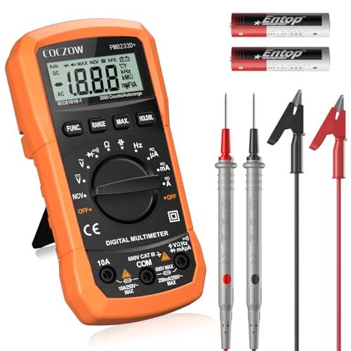 Digitale multimeter, Automatische True RMS NCV AC/DC-Spanningsstroomdetector Multimeter met LCD-Display en Achtergrondverlichting Weerstand, Frequentie, Continuïteit, Capaciteit, Diode