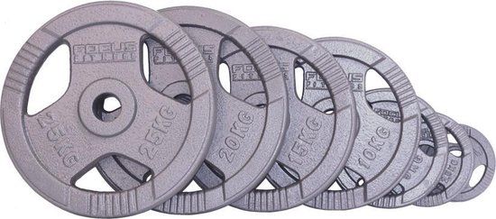Focus Fitness Halterschijf 25 kg - 30 mm - Grijs