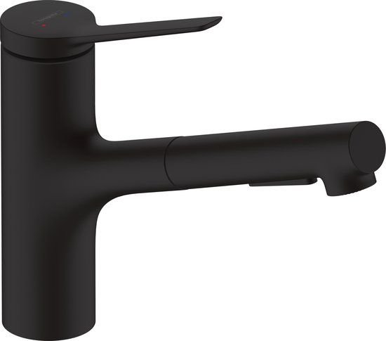 Hansgrohe Zesis M33 Keukenkraan - Mat Zwart - Uittrekbare Vuistdouche - 2 Straalsoorten