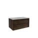 Saniclass Holz Frame Badkamermeubelset - 80x45x42cm - Vygo keramische wastafel - mat eiken charcoal