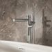 Hudson Reed Otto Mitigeur Baignoire Douche Îlot - Finition Chromé - Design Moderne - Commande Unique