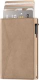 Prowallet Slim - Beige - Pasjeshouder voor 8 pasjes en briefgeld - Uitschuifbaar - RFID Creditcardhouder - Kaarthouder Portemonnee, Premium Pashouder voor Mannen & Vrouwen - Aluminium, Kunstleer - Incl. Luxe Cadeaubox