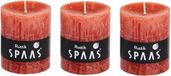 Spaas 3x Oranje rustieke cilinderkaarsen/stompkaarsen 7 x 8 cm 30 branduren - Geurloze kaarsen - Woondecoraties