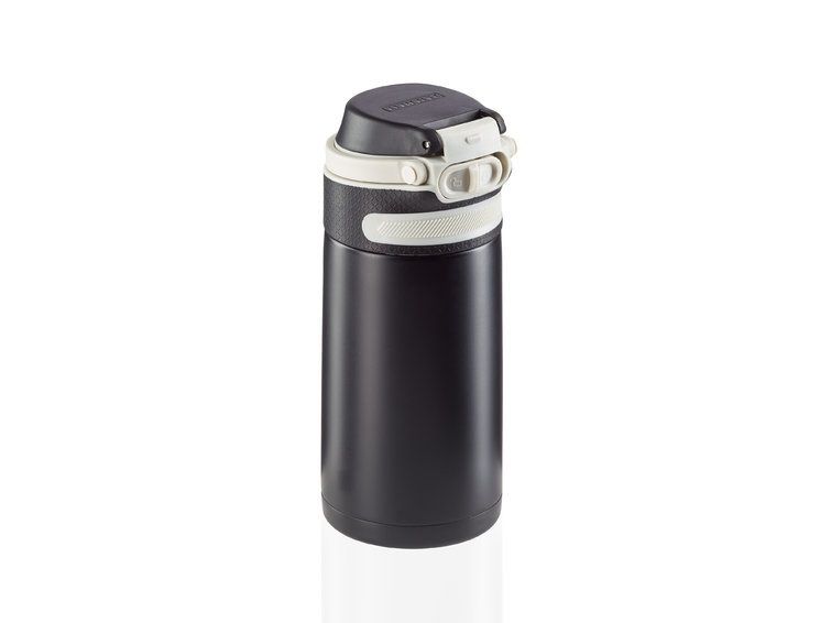 Leifheit Flip Thermosbeker - 350ml - Zwart - RVS