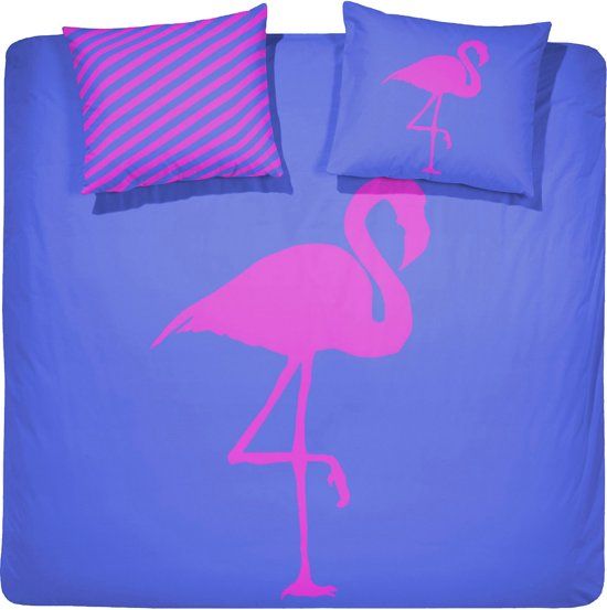 Damai Flamingo Dekbedovertrek - 200 x 220 cm - Blauw - Katoen