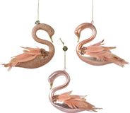 Decoris Zwaan Glas L13B4H10 cm A3 Kerst