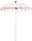 vidaXL Balinese Stokparasol Hout Crème 190 x 190 x 260 cm