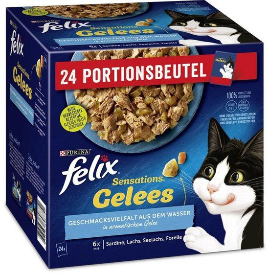 Felix Katten natvoer, 'Sensations Jelly - Smaakvariatie uit het water', Adult, Multipack (24x85g)