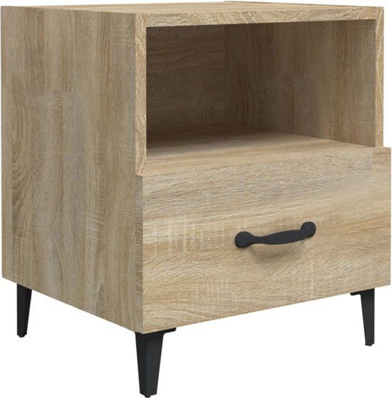 vidaXL Nachtkastje Bewerkt Hout Sonoma Eikenkleurig