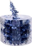 Decoris guirlande de Noël - 2 pièces - avec étoiles - bleu foncé - lametta - 700 cm